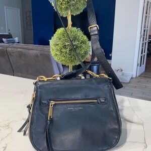 Marc Jacobs Black Crossbody Bag with Gold Accents